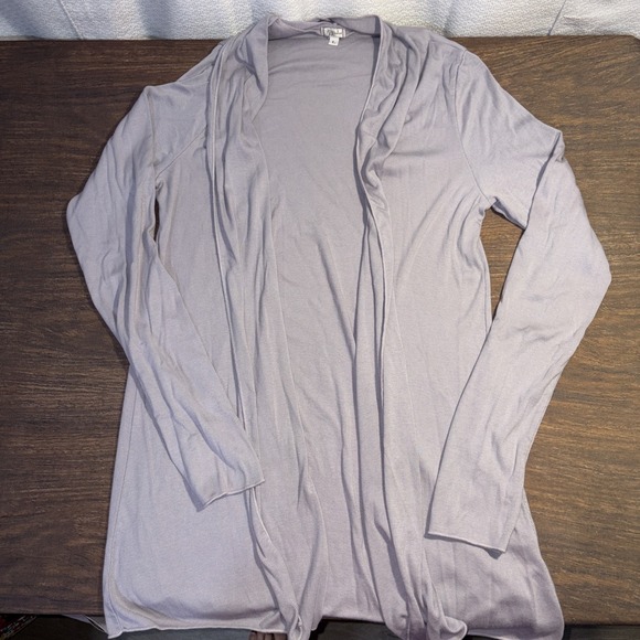 Pj Harlow Sweaters - PJ Harlow Amelia Knit Open Front Cardigan Women's Large Lavender Cotton Modal